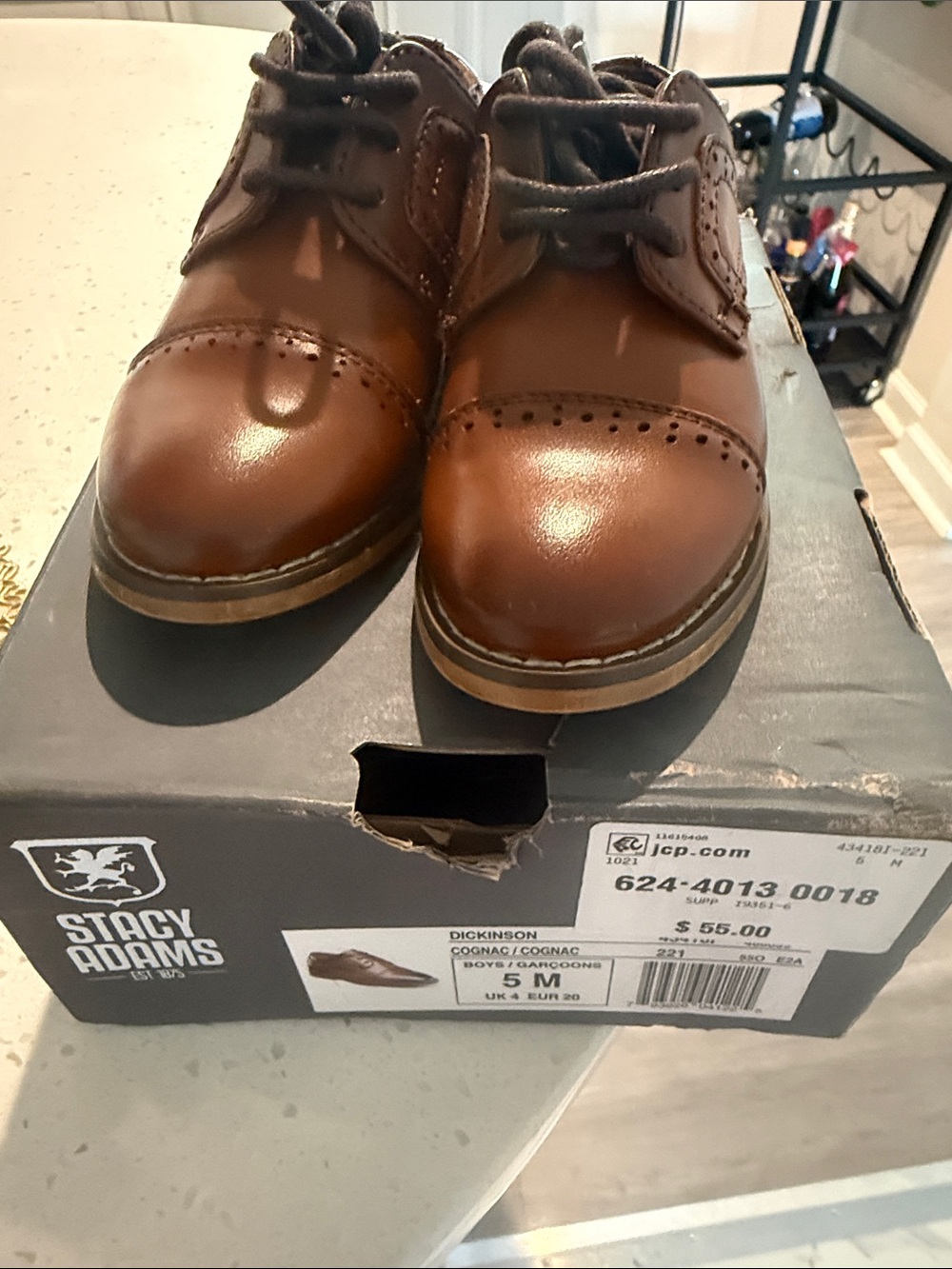 Stacy Adams Men's Cognac Brown Leather Derby Shoes
